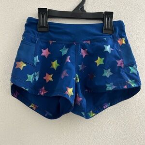 Active USA Blue Star Pattern Girls Athletic Shorts! Gymnastics cheerleading 5/6